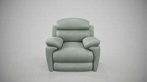Sage Green Luxury Leather Recliner Sofa Single Seater