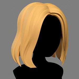 Character - Cartoon - Girl Medium Hairs 01