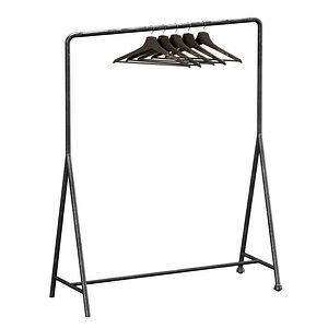 Metal hanger with hangers 3D