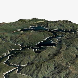 3D Dartmouth Lake Dartmouth Dam State of Victoria Australia model