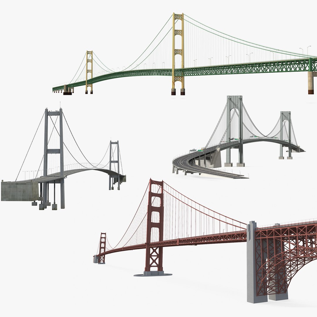 Suspension Bridges Collection 2 3D model preview