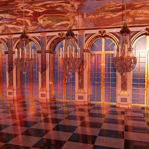 3D model versalles gallery windows