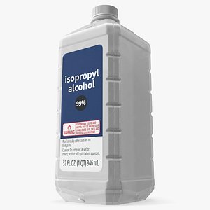 3D Plastic Medicine Bottle Isopropyl Alcohol 32 Fl Oz