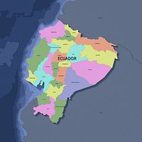 Ecuador Admin 1 3D Map - Mercator