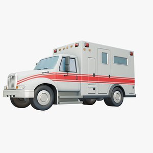 3D model Ambulance Cartoon 3D Model Stylized
