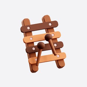 Xylophone 3D Illustration