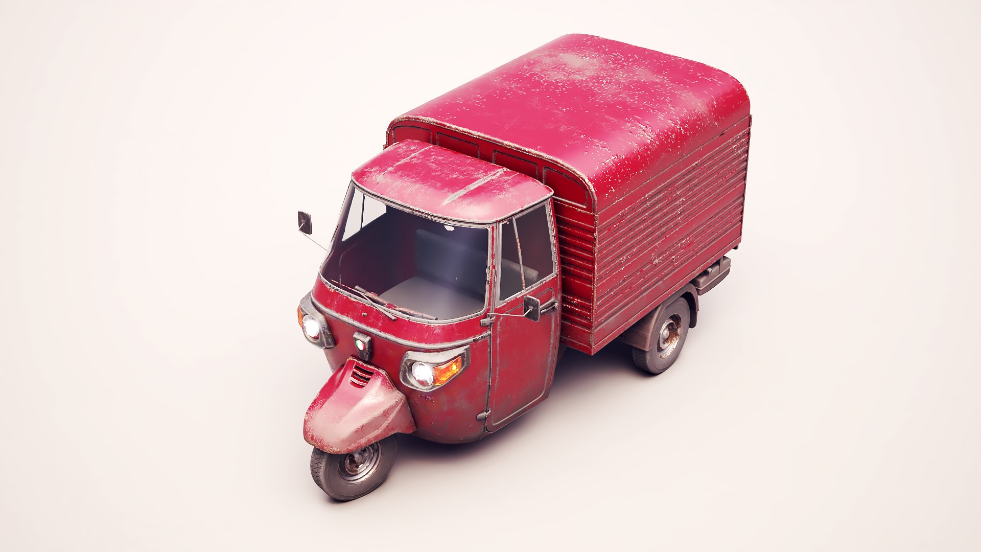 Classic Worn Three-Wheeler Auto Rickshaw Panel Van PBR 3D model https://p.turbosquid.com/ts-thumb/Jg/Dwi4pr/mI/ape_classicvanworn_0008/png/1790792472/1920x1080/fit_q87/f696c2ad266cb12372d03f9200c20b420a58eacc/ape_classicvanworn_0008.jpg