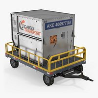 Airport Luggage Trolley Baggage Trailer with Container