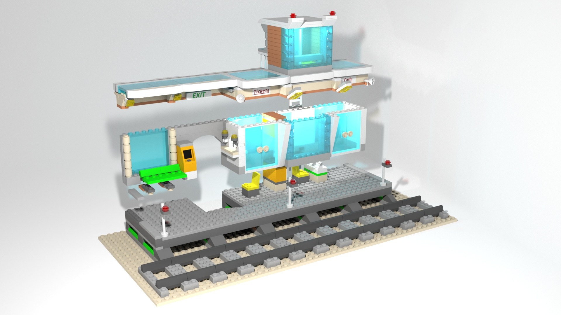 LEGO Train Station 3D Model - TurboSquid 1991083