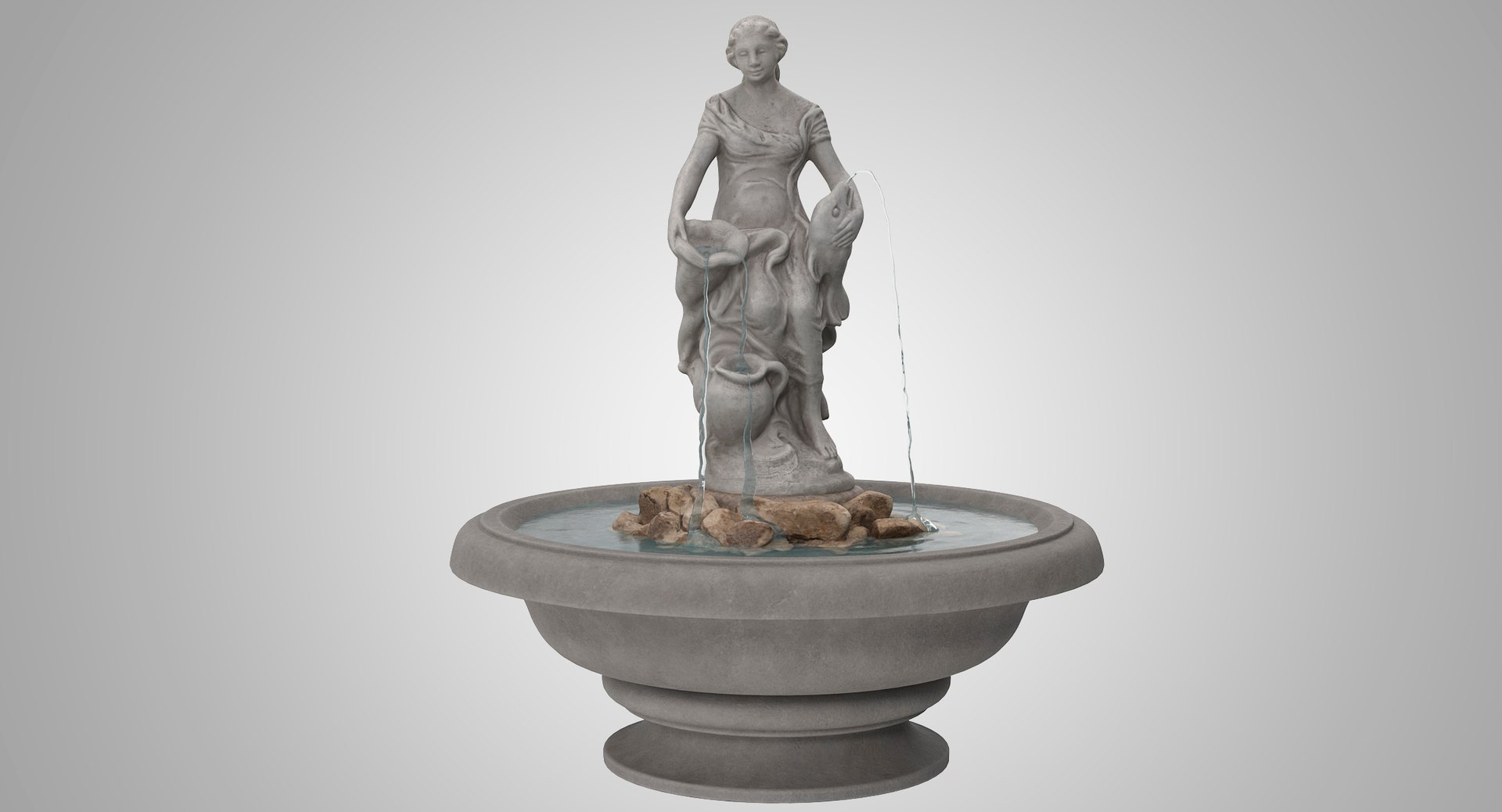 3D Garden Fountain Model - TurboSquid 2175663