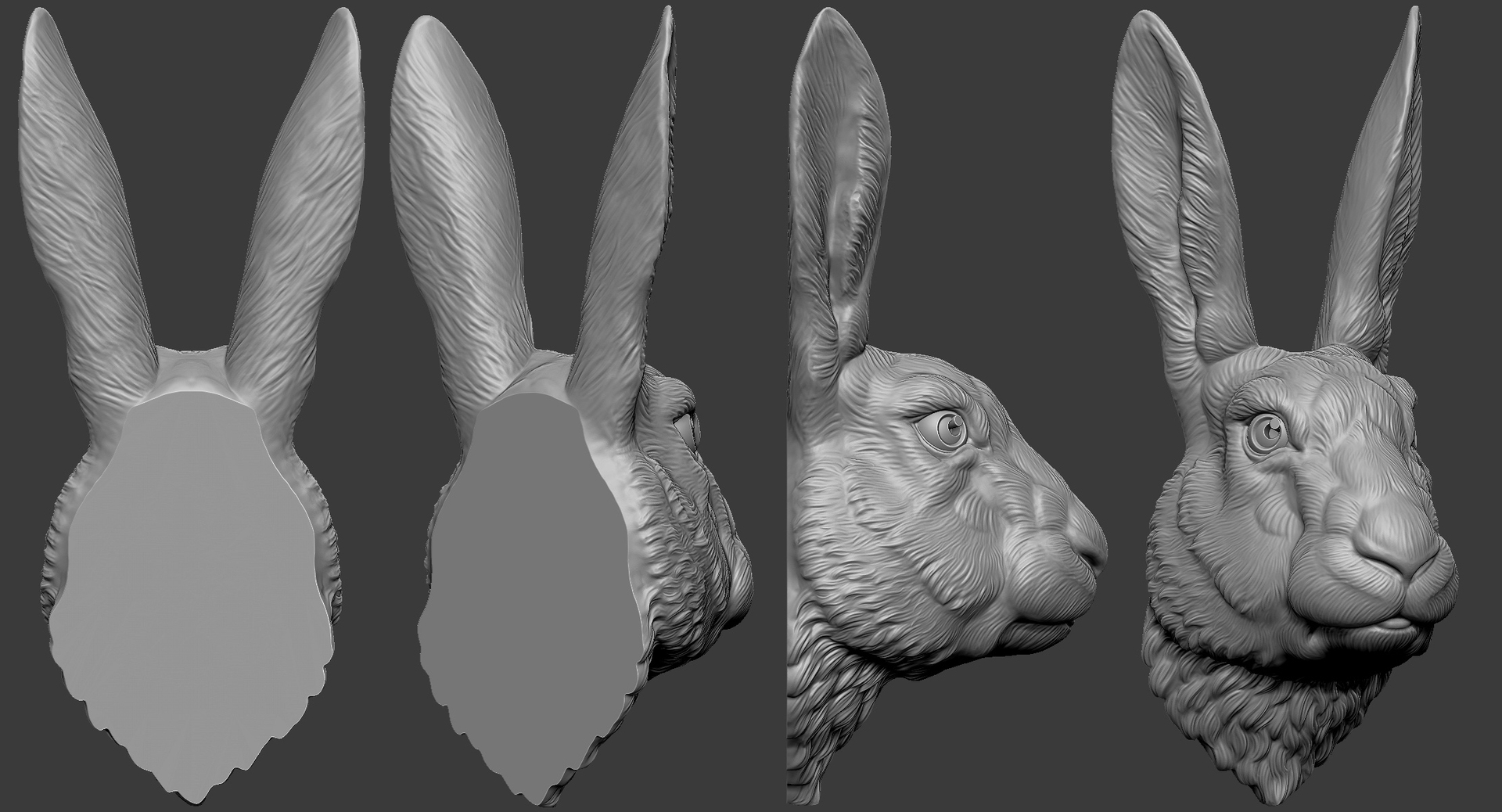 3D модель Скульптура головы зайца - TurboSquid 1226964
