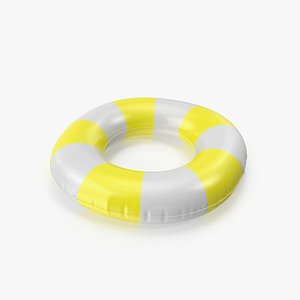 Pool Tubes with Yellow Striped Print