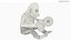 Windup Monkey Toy with Cymbals Striped Red Fur