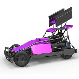 3D New Zealand Superstock car while turning Version 2 Scale 1 to 25