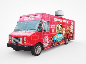 3D model 26 feet barbeque van