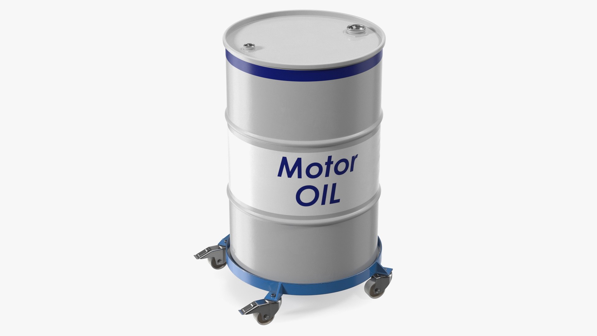 Heavy Duty Drum Dolly with Motor Oil Barrel 3D model preview