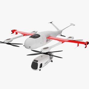 3D Zipline P2 Medical Delivery Drone model