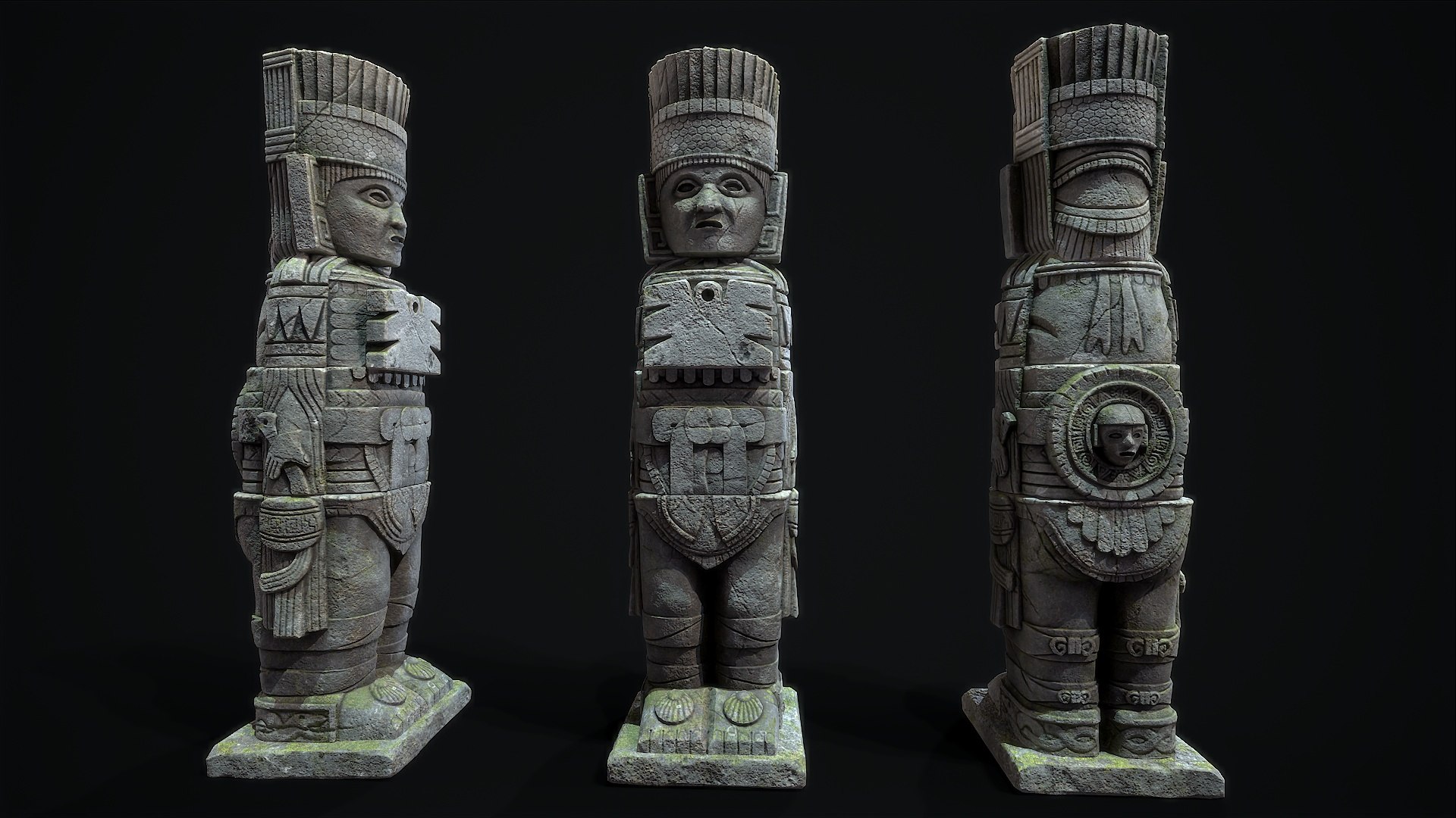 Statue Aztec Atlante Tula Model - TurboSquid 2218649