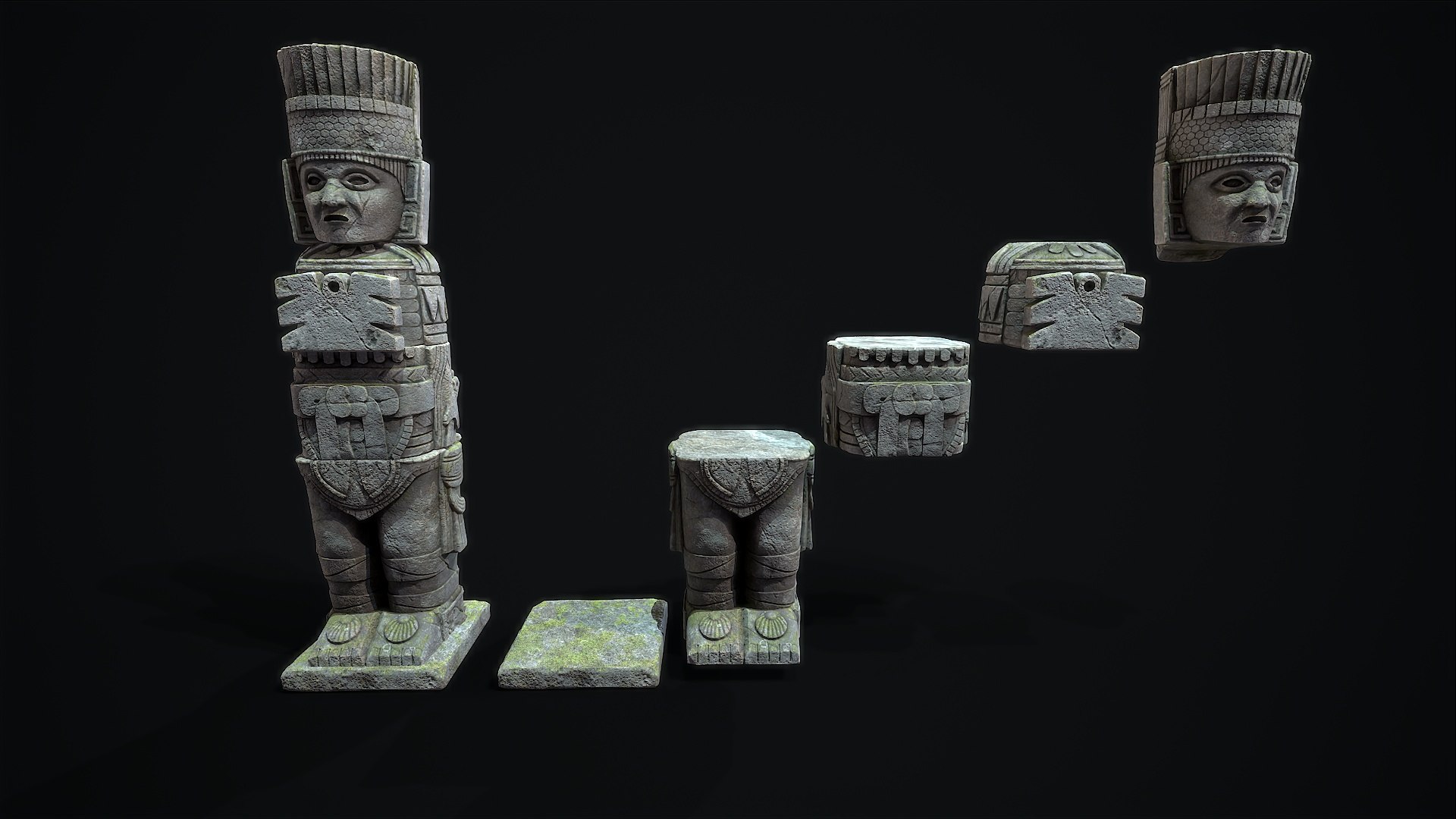 Statue Aztec Atlante Tula Model - TurboSquid 2218649