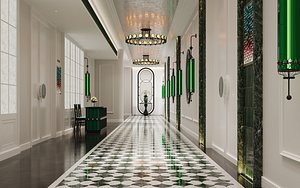 Modern hotel corridor