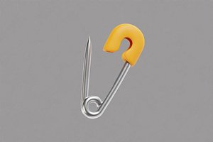 Open Safety Pin Cartoon 3D model