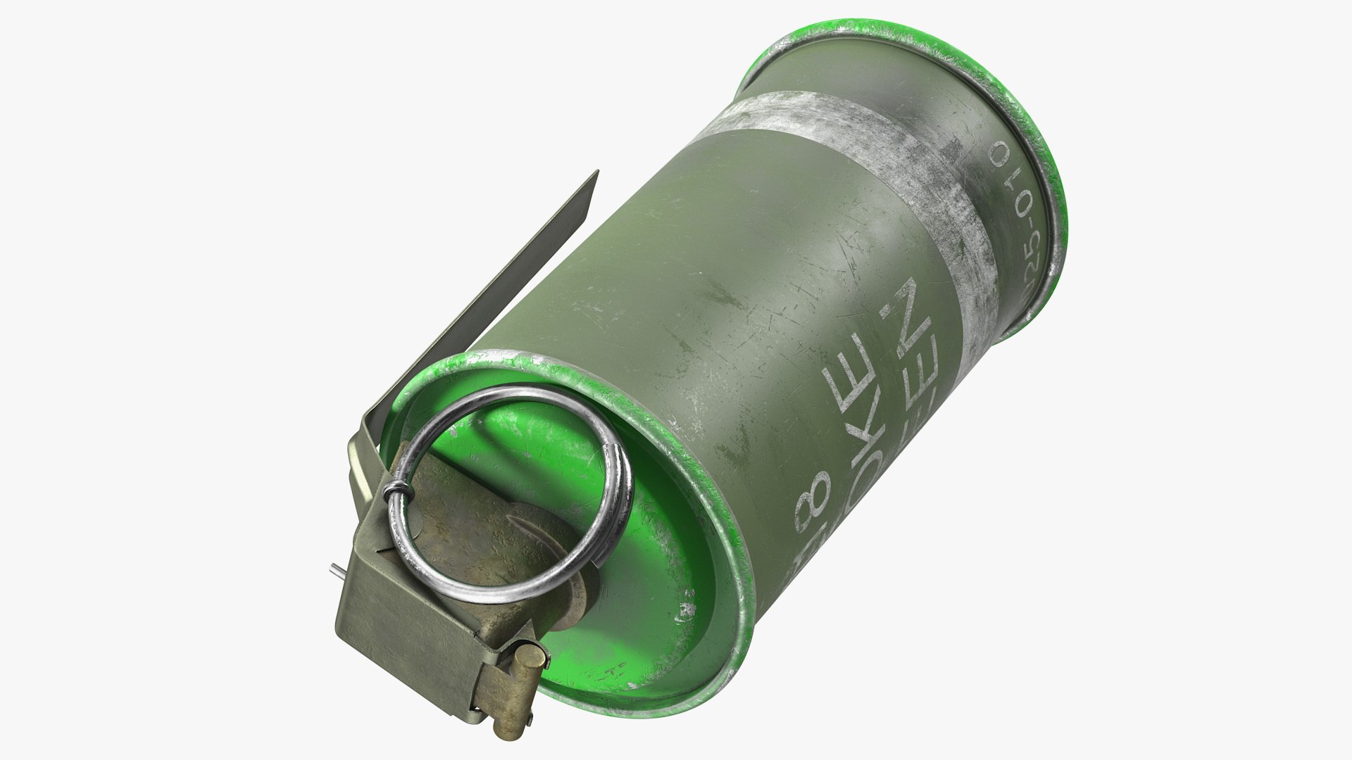 M18 Smoke Grenade Green Old 3D model preview