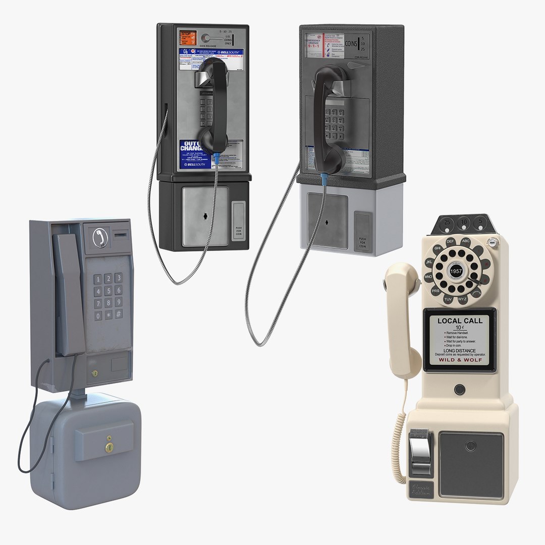 Pay Phones 3D Models Collection 3D model preview