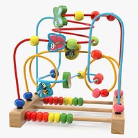 Baby Learning Early Education Wooden Maze 3D Model
