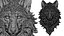 Wolf Head Relief 3D Model