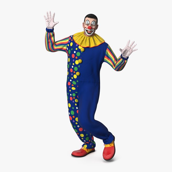 funny clown dancing pose 3D model