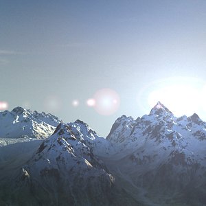 mountain range snow terrain landscape 3d model