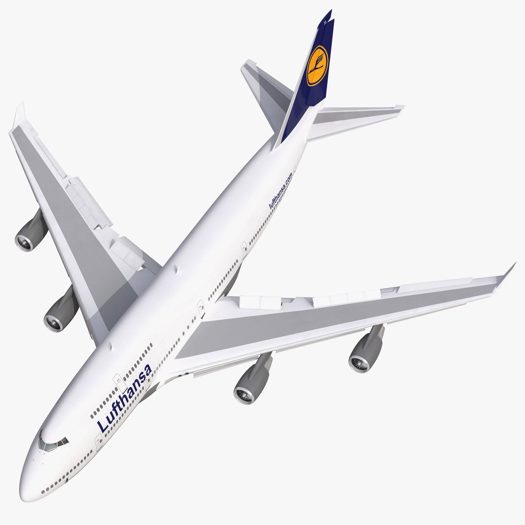 Boeing 747-400 Lufthansa Rigged 3D model preview