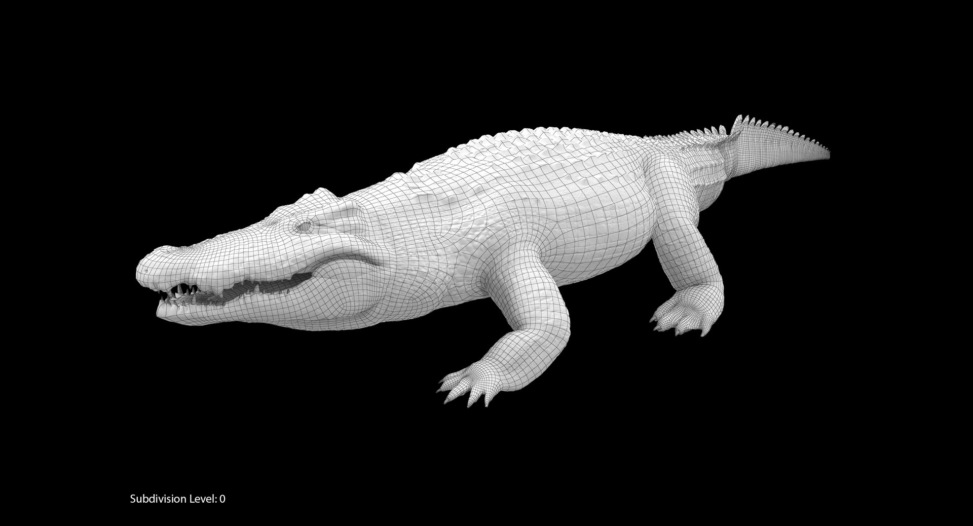 3d Model Large Nile Crocodile Rigged