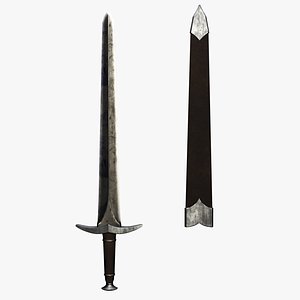3D sword longsword single-handed