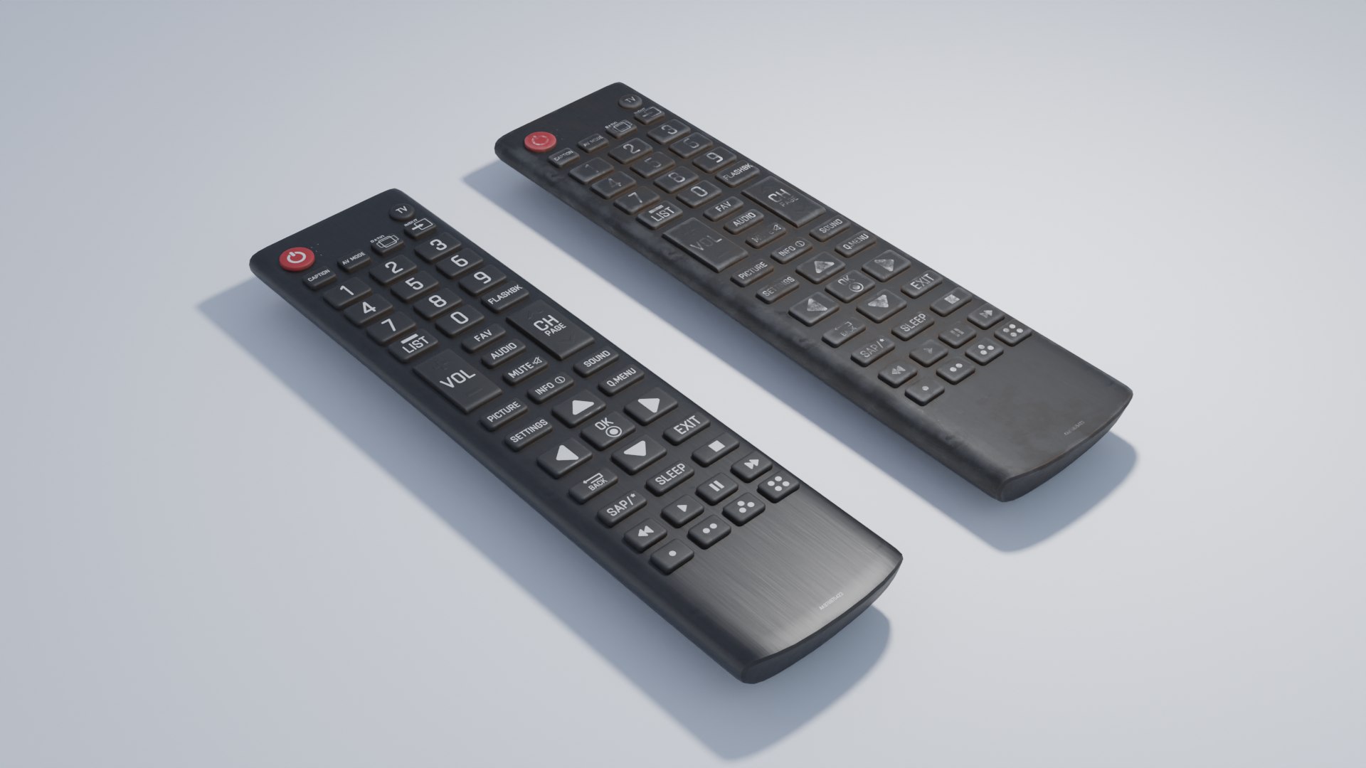 3D TV Remote Clean And Distressed Versions 4K Low-poly - TurboSquid 1971584