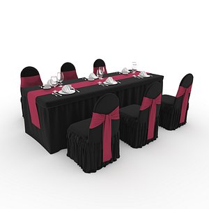 3D Banquet Table and Chair 139 model