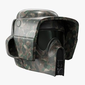 3D Star Wars Scout Trooper Helmet Forest Camouflage model