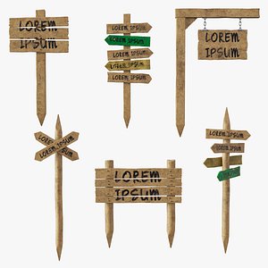 Wooden signs and markers