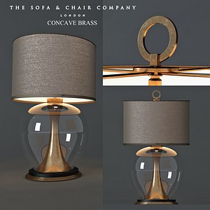 3D table lamp concave brass