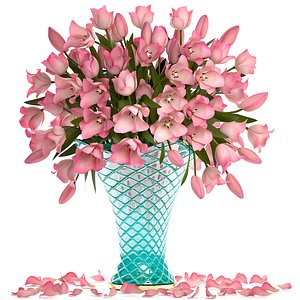 bouquet tulips 3D model