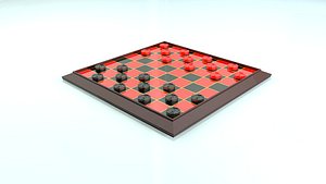 3D model classic board checkers