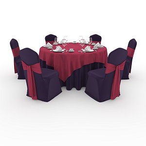 3D model Banquet Table and Chair 50