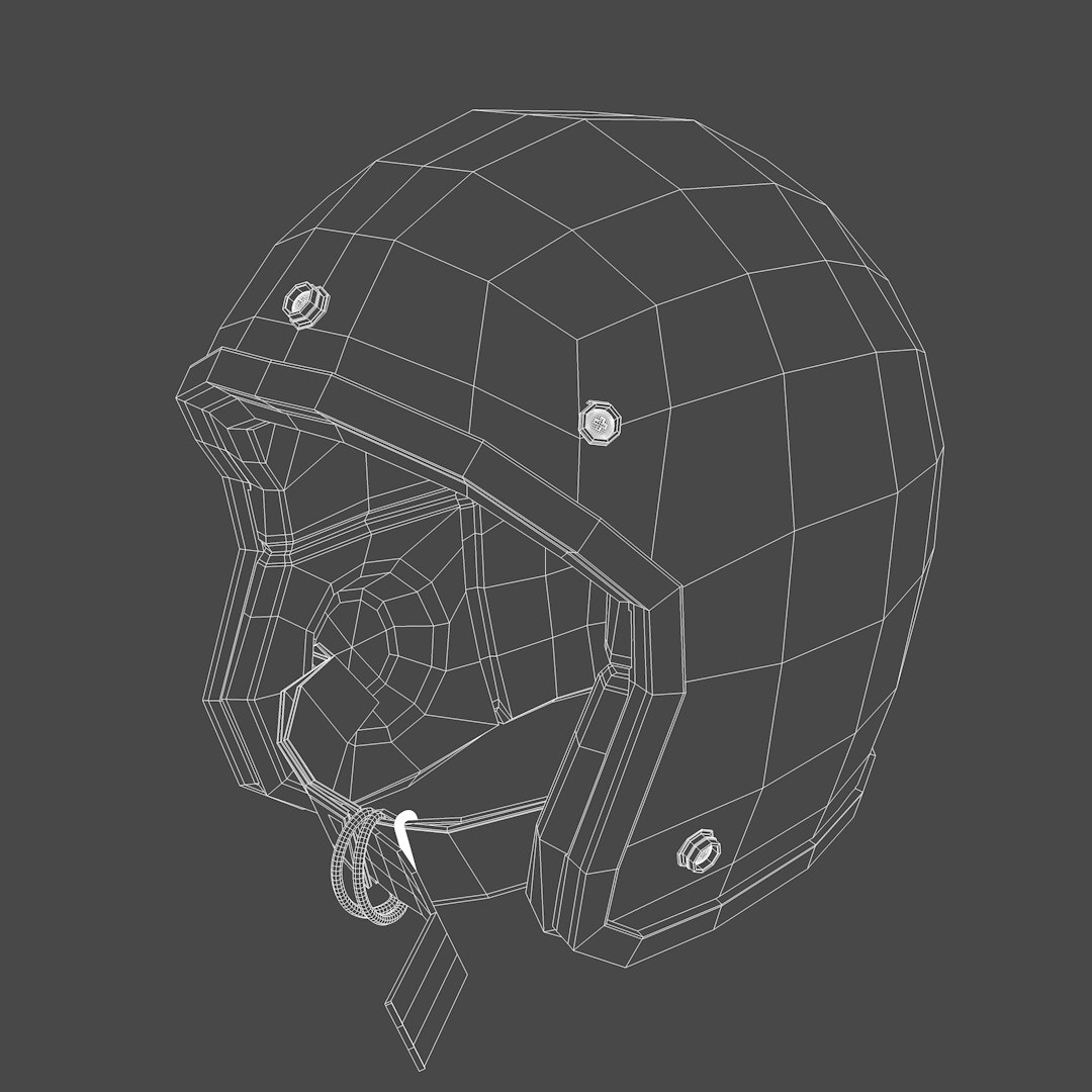 3d Model Of Old School Helmet