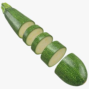 3D model Fresh Green Zucchini Slices