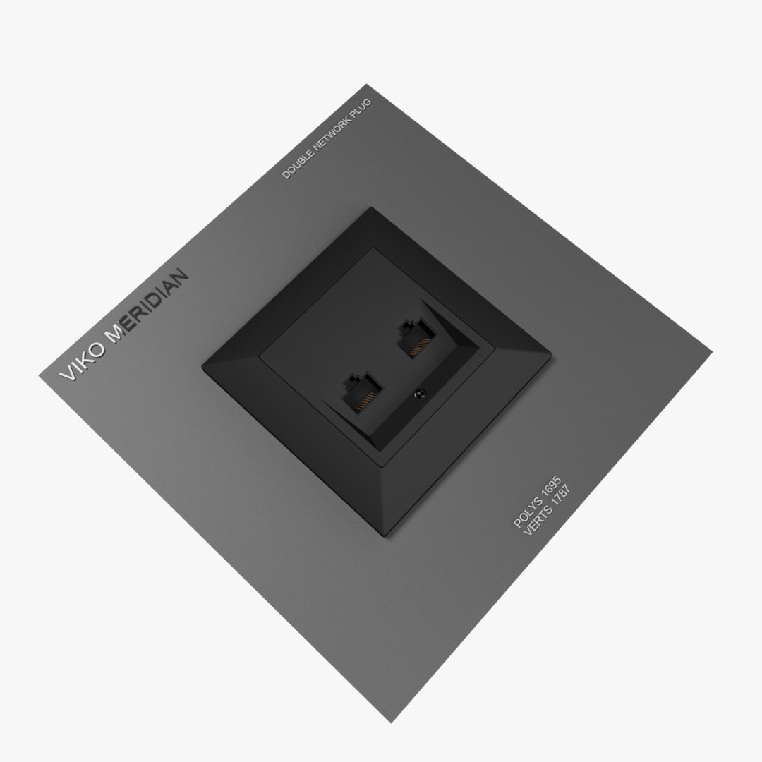 3D model double network plug https://p.turbosquid.com/ts-thumb/Ji/3QVlDg/0e27dYjF/doublenetworkplugblack/jpg/1548274698/1920x1080/fit_q87/9b3da62342f1389d5a5c2481d9877a073ce28765/doublenetworkplugblack.jpg