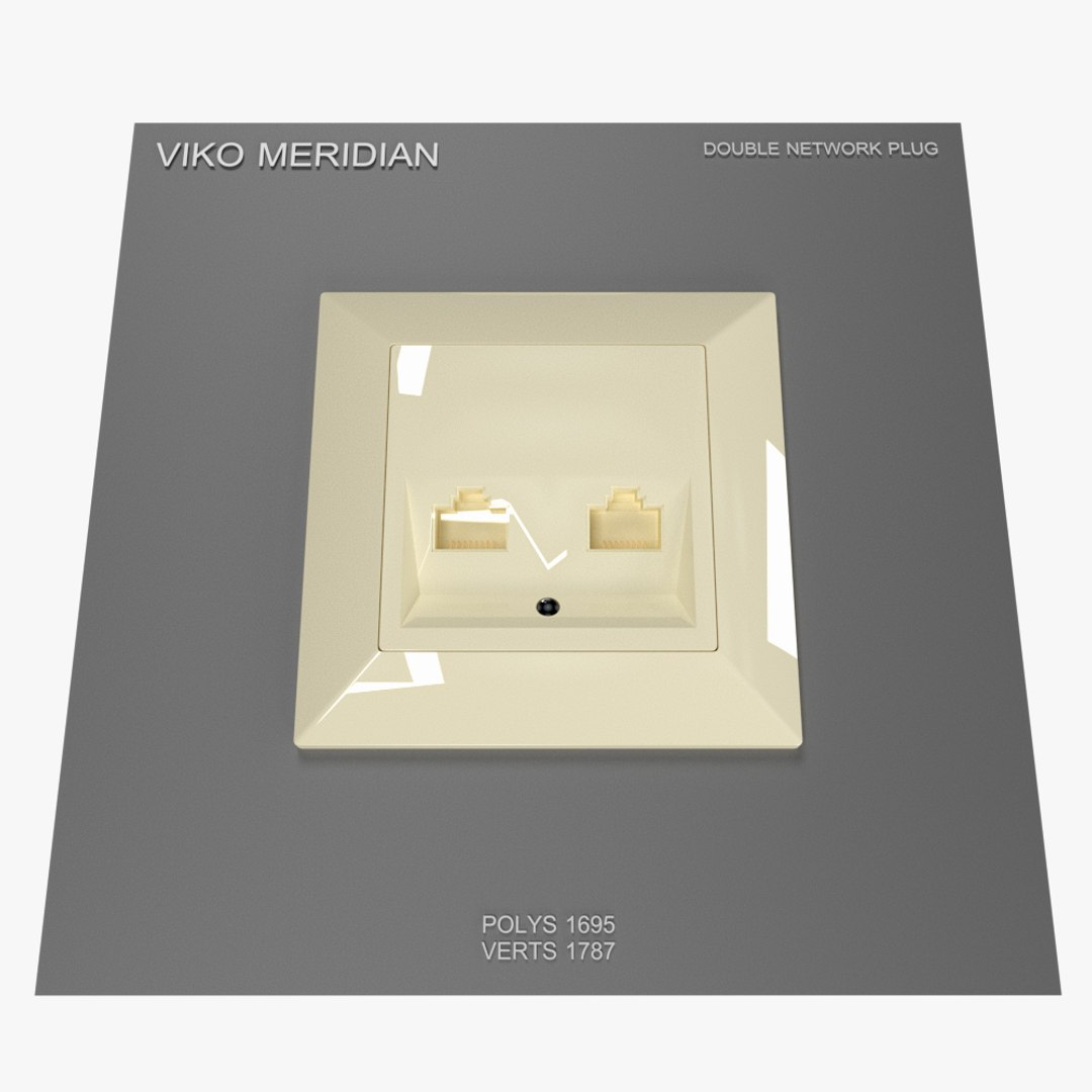 3D model double network plug https://p.turbosquid.com/ts-thumb/Ji/3QVlDg/QBENPLzw/doublenetworkkplugcream/jpg/1548274698/1920x1080/fit_q87/aee700240df1e362e0717dddedf1f3b51b4194f5/doublenetworkkplugcream.jpg