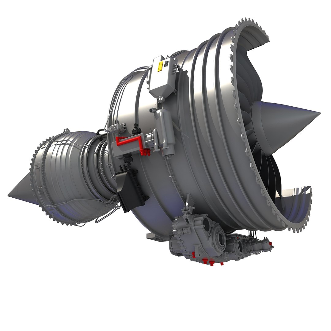 3d 3ds Jet Turbofan Engine Cutaway