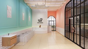 3D Pet Shop Hotel Store Sketchup Enscape Interior Exterior