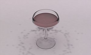 3D model cocktail glass martini