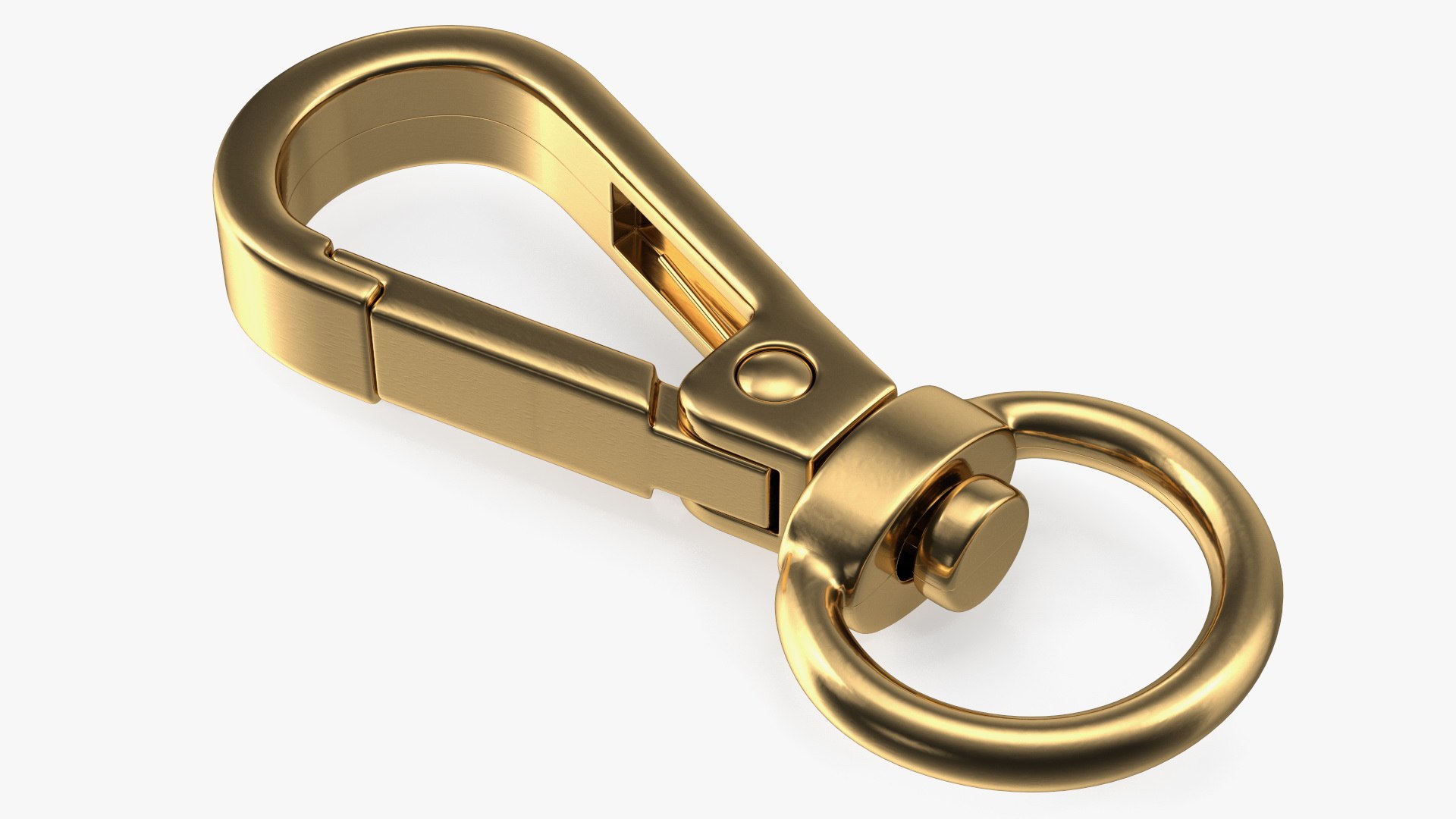 Push Gate Snap Hook Gold 3D model preview